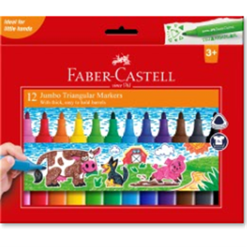 Faber-Castell Jumbo Triangular Markers - Pack  of 12