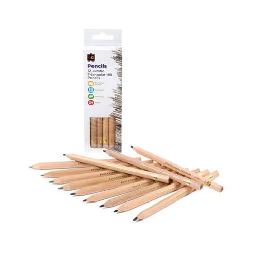 EC Jumbo Triangular HB Pencils 12 Pack