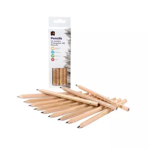 EC Jumbo Triangular HB Pencils 12 Pack