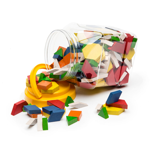 Wooden Pattern Blocks 250 Pieces