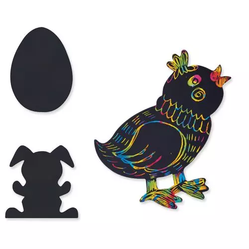 Scratch Easter Shapes 30pcs
