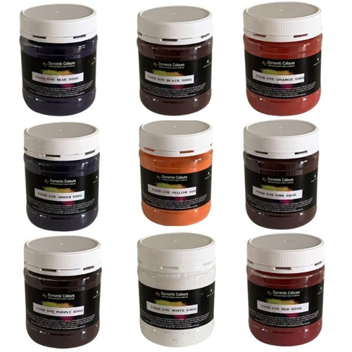 Dynamic Colours Edible Food Dye Set of 9 Colours 500g