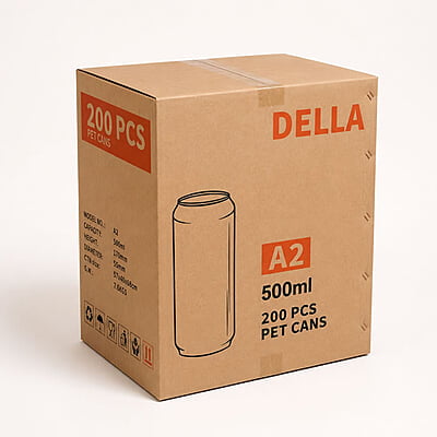 500ml A2 PET Can Box of 200