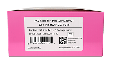 hCG Women Pregnancy Strip 25mIU/ml 50 strips / Box hCG Women Pregnancy Strip 25mIU/ml 50 strips / Box