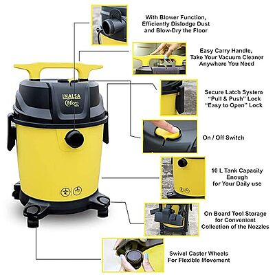 INALSA Wet and Dry Vacuum Cleaner for Home WD10 INALSA Wet and Dry Vacuum Cleaner for Home WD10