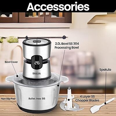 Inalsa Electric chopper bullet inox SS Inalsa Electric chopper bullet inox SS