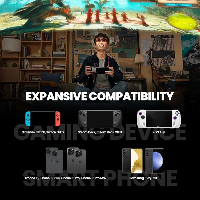 XREAL Hub – Dual USB-C Adapter for Xreal AR Glasses, 120Hz, Fast Charging