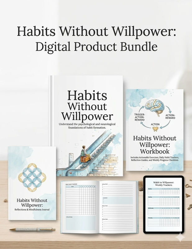 Habits Without Willpower Bundle — 6-Piece Habit Formation Toolkit (Ebook, Listicle, Course, Guide & Checklist, Podcast Audio)
