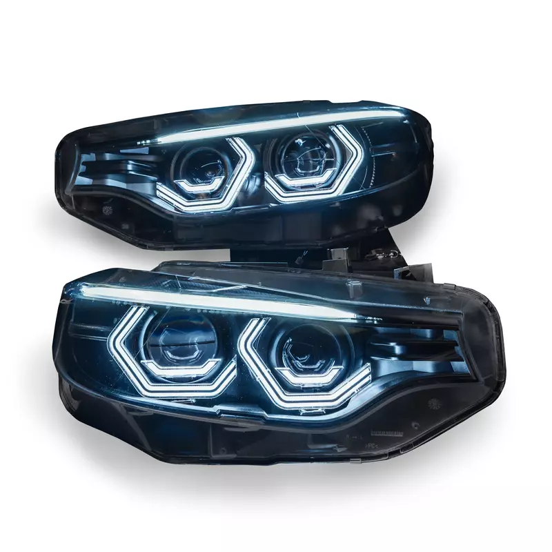 Pre-Built Vision Concept Blue Half X Retrofit Headlights – F8X M3/M4 & F32 Coupe