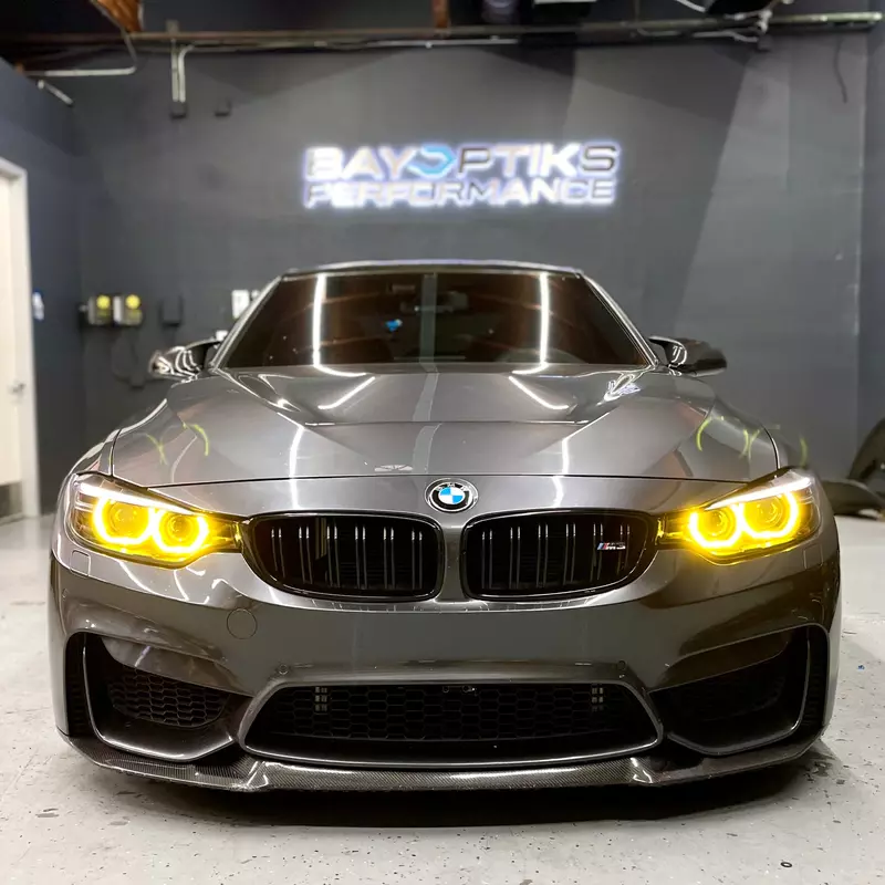 Pre-Built F8X M3 M4 / F32 4 Series Headlights β CSL Yellow DRL (2014β2017 Xenon Only)