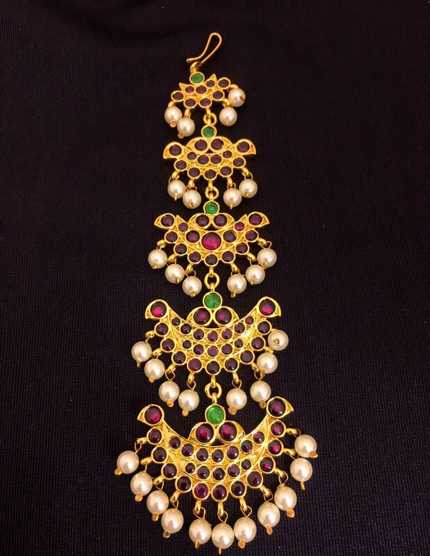 Margam Temple Jewellery – Copper Based Real Kemp Nethi Chutty / Maang Tikka