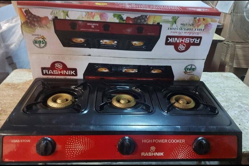Rashnik Stainless  3 Burners Gas Cooker