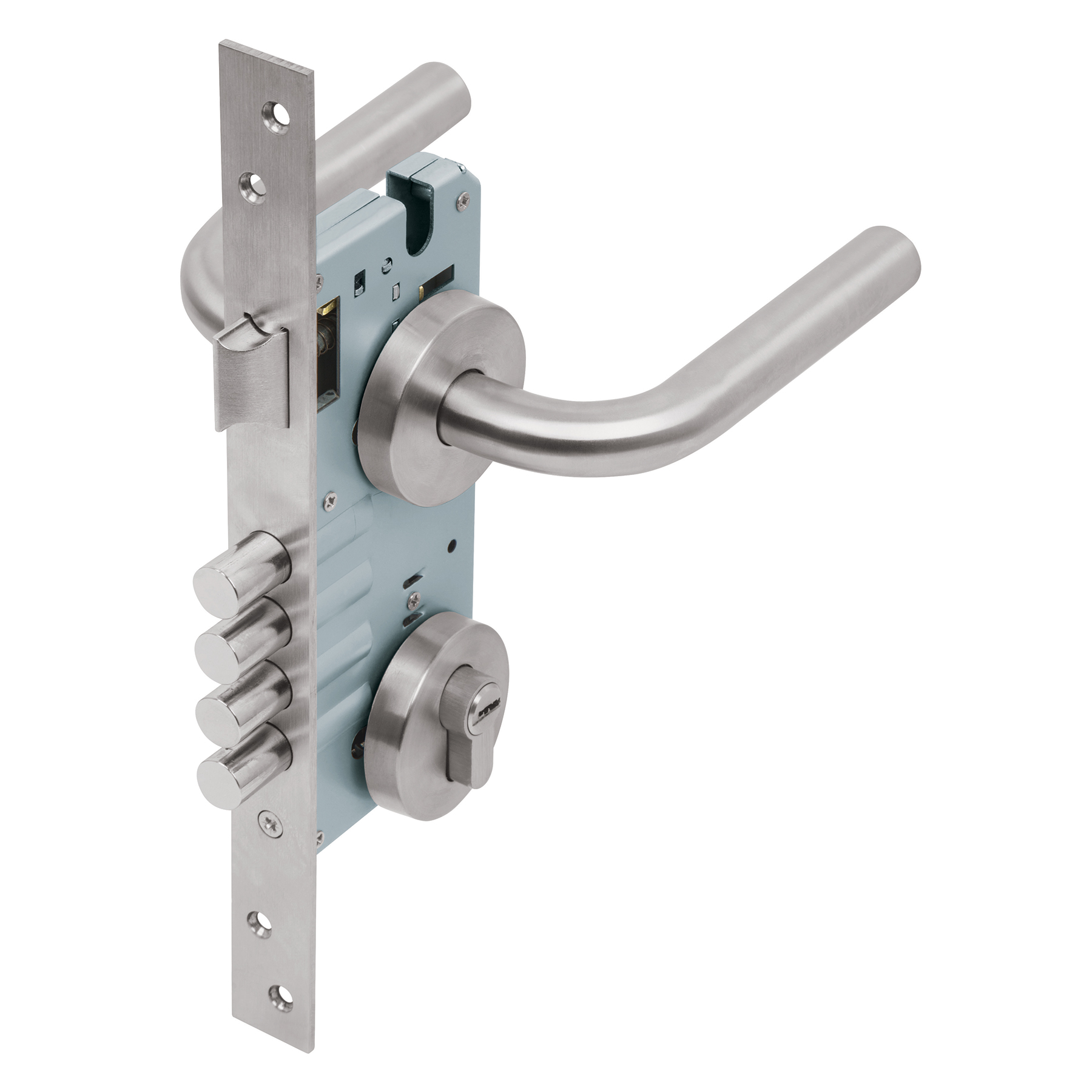 Cerradura de embutir, acero inox, entrada principal - CEMA-42E / 43015