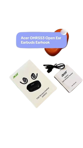 Acer OHR553 are open-ear wireless Bluetooth earphones (OWS) featuring an earhook design