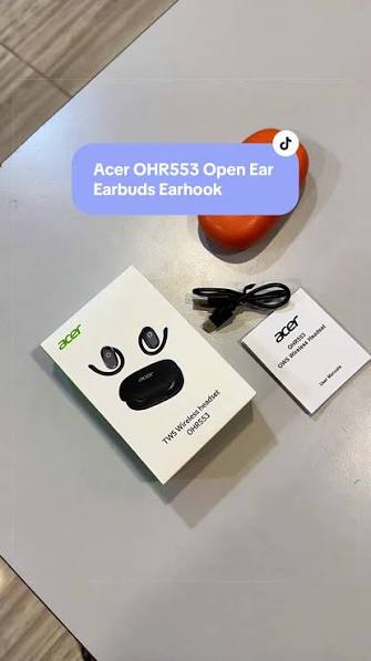 Acer OHR553 are open-ear wireless Bluetooth earphones (OWS) featuring an earhook design ORANGE