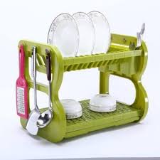 2 LAYERS PLASTIC DISH RACK PLATE RACK