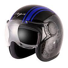 VEGA JET W/VISOR OLD SCHOOL BLACK M.BLUE C/V (L)
