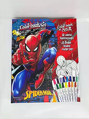 32PG COLOURING BOOK WITH PENS SPIDER MAN