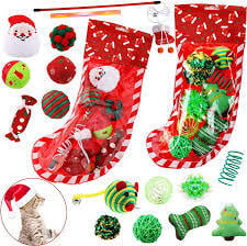 CHRISTMAS STOCKING CAT TOY GIFT SET