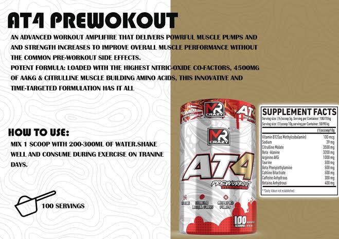 Mr Crazy AT4 Pre-Workout 100 servings | طاقة مستر كريزي