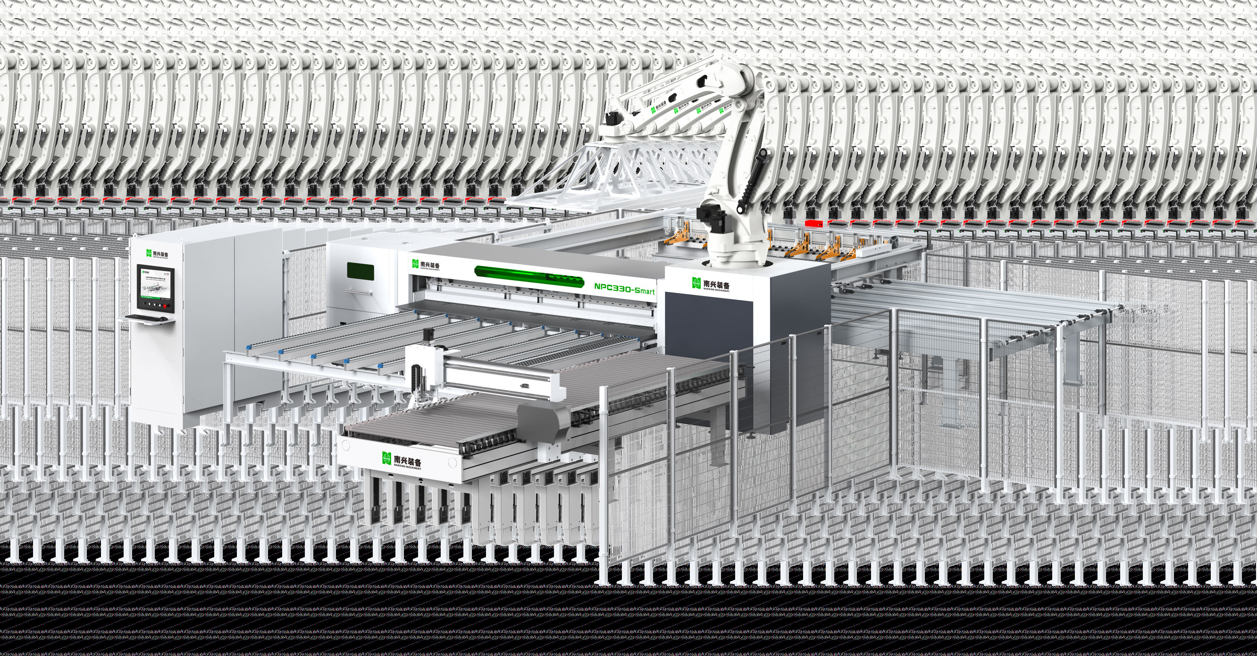 Nanxing CNC Beam Saw NPC330-18.5KW | 3 Longer Air Table | Opticut | Label Printer | Blade Set | AC | Grooving