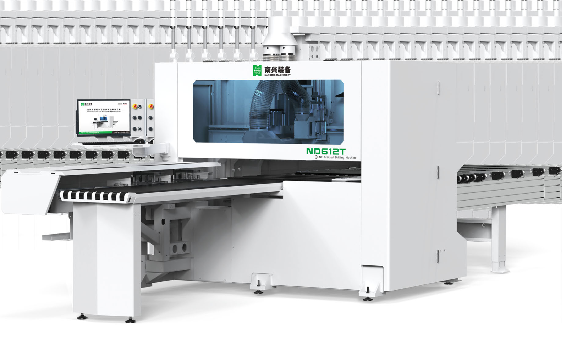 Nanxing Edge Banding Machine NB671DNC & CNC 6-Sided Drilling Machine ND612DTSL with Auto conveyor systems