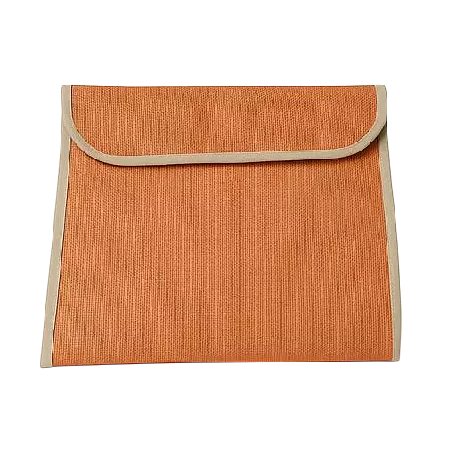 Elegant Natural Jute Folder with Blue Floral Design 1