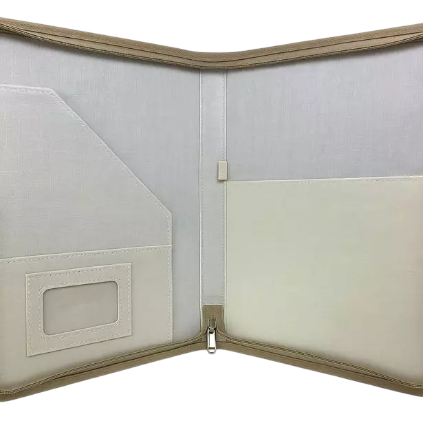 Jute and Canvas Executive Folder with Zipper