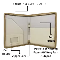 Jute and Canvas Executive Folder with Zipper