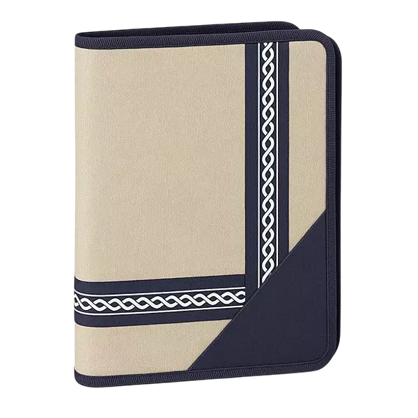 Premium Blue Fabric Folder with Functional Compartments