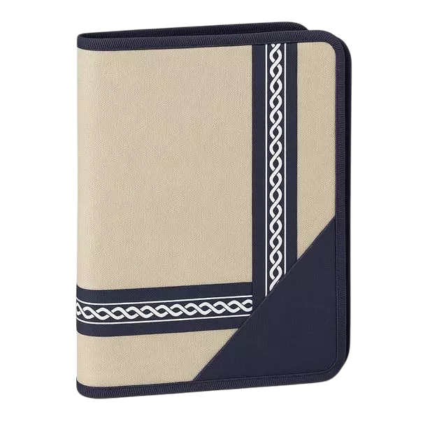 Premium Blue Fabric Folder with Functional Compartments