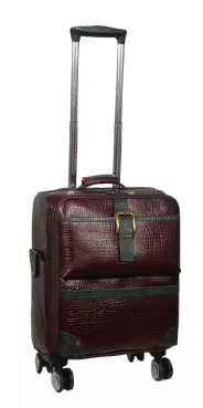 BUCKLED LEATHER TROLLY BAG