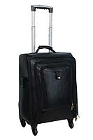 THREE ZIPPER PURE LEATHER TROLLY BAG