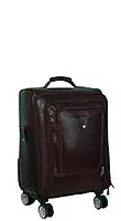 THREE ZIPPER PURE LEATHER TROLLY BAG
