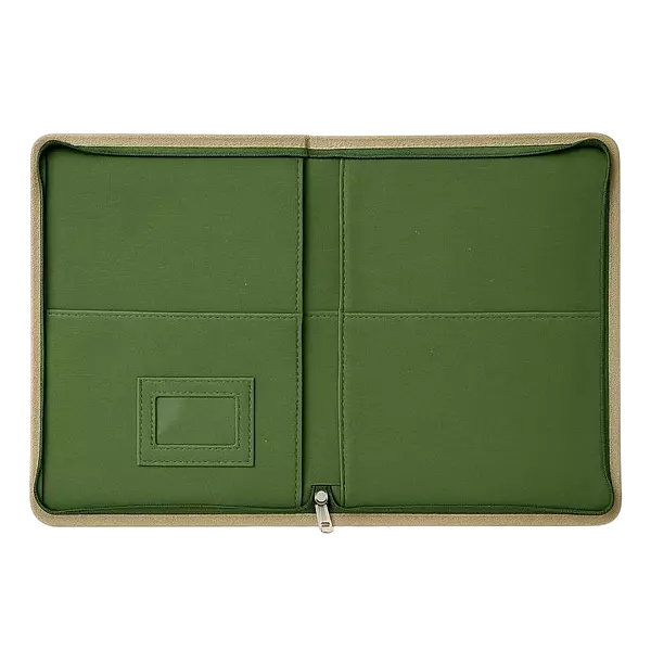 Eco-Friendly Jute Document Folder with Zipper Closure
