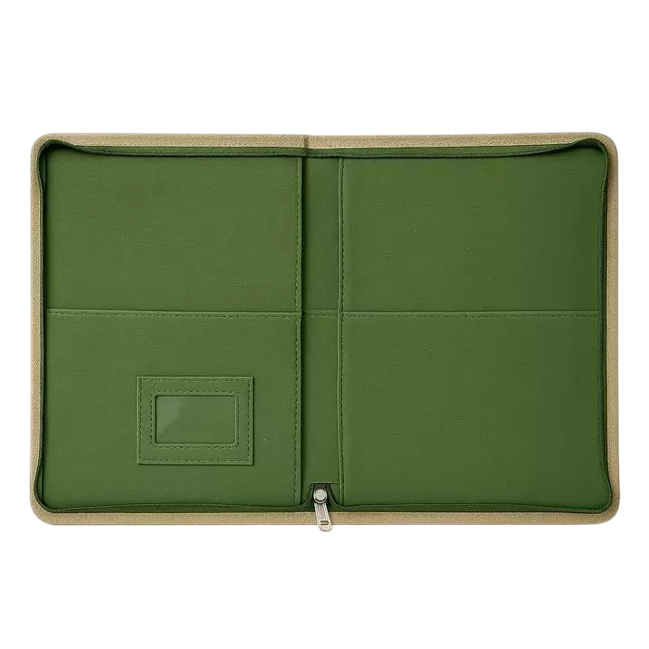 Eco-Friendly Jute Document Folder with Zipper Closure