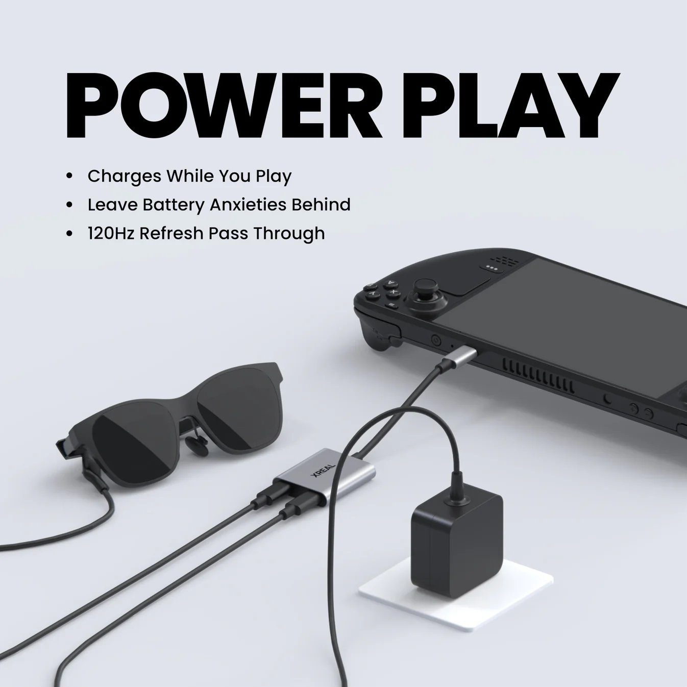 XREAL Hub – Dual USB-C Adapter for Xreal AR Glasses, 120Hz, Fast Charging