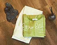 Beautiful Handwoven Banarasi Brocade Silk Straight Kurti with and Half Sleeves and Off White Chanderi Silk Pencil Pants-Party Wear - with Golden Brocade Weaves