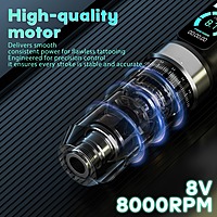 POSEIDON Wireless Tattoo Pen – OLED Display, Smart Memory