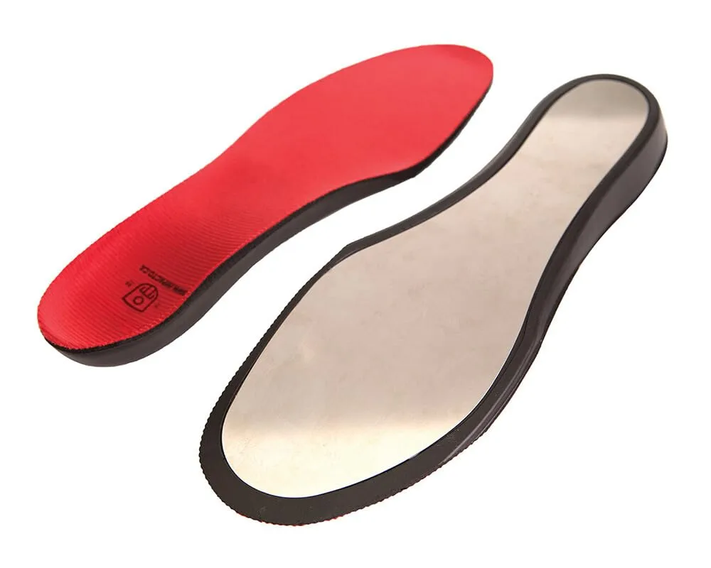 IMPACTO® RHINOTUFF Puncture Resistant Insoles - Men's US Size (7-8), Women's (9-10) - Stainless Steel Plate, Molded Design with Heel Cup & Arch Support - Fabric Cover for Moisture Wicking
