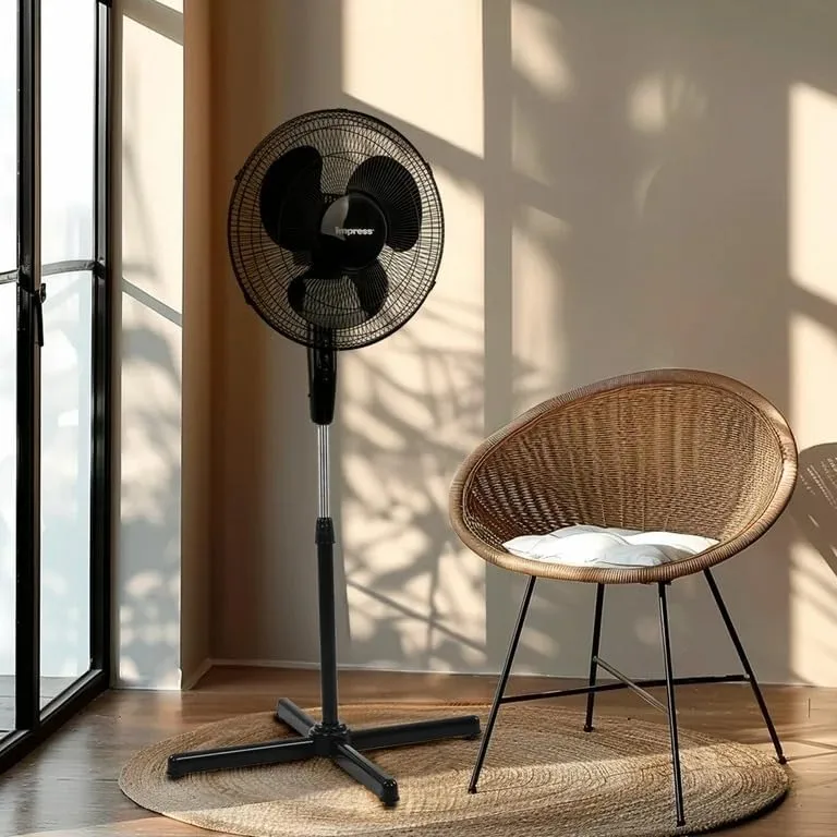 Impress Handi-Fan Oscillating Stand Fan, 52inH x 21inW x 16inD, White