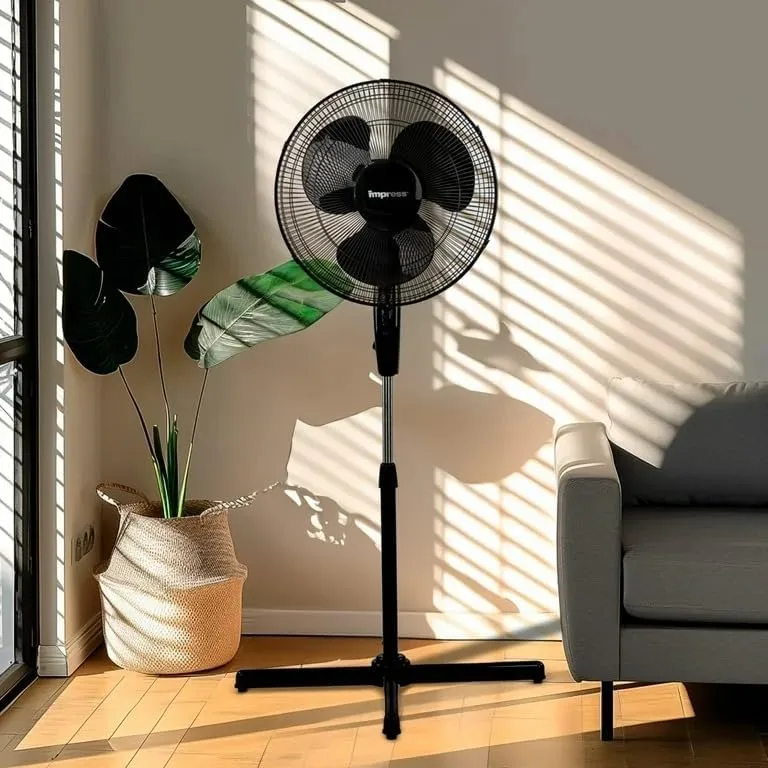Impress Handi-Fan Oscillating Stand Fan, 52inH x 21inW x 16inD, White