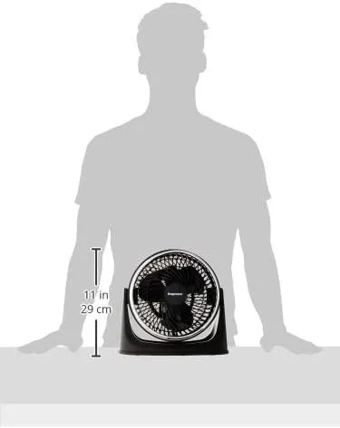 Impress IM-718TC 3-Speed 8-inch Turbo Velocity Table Fan, Black