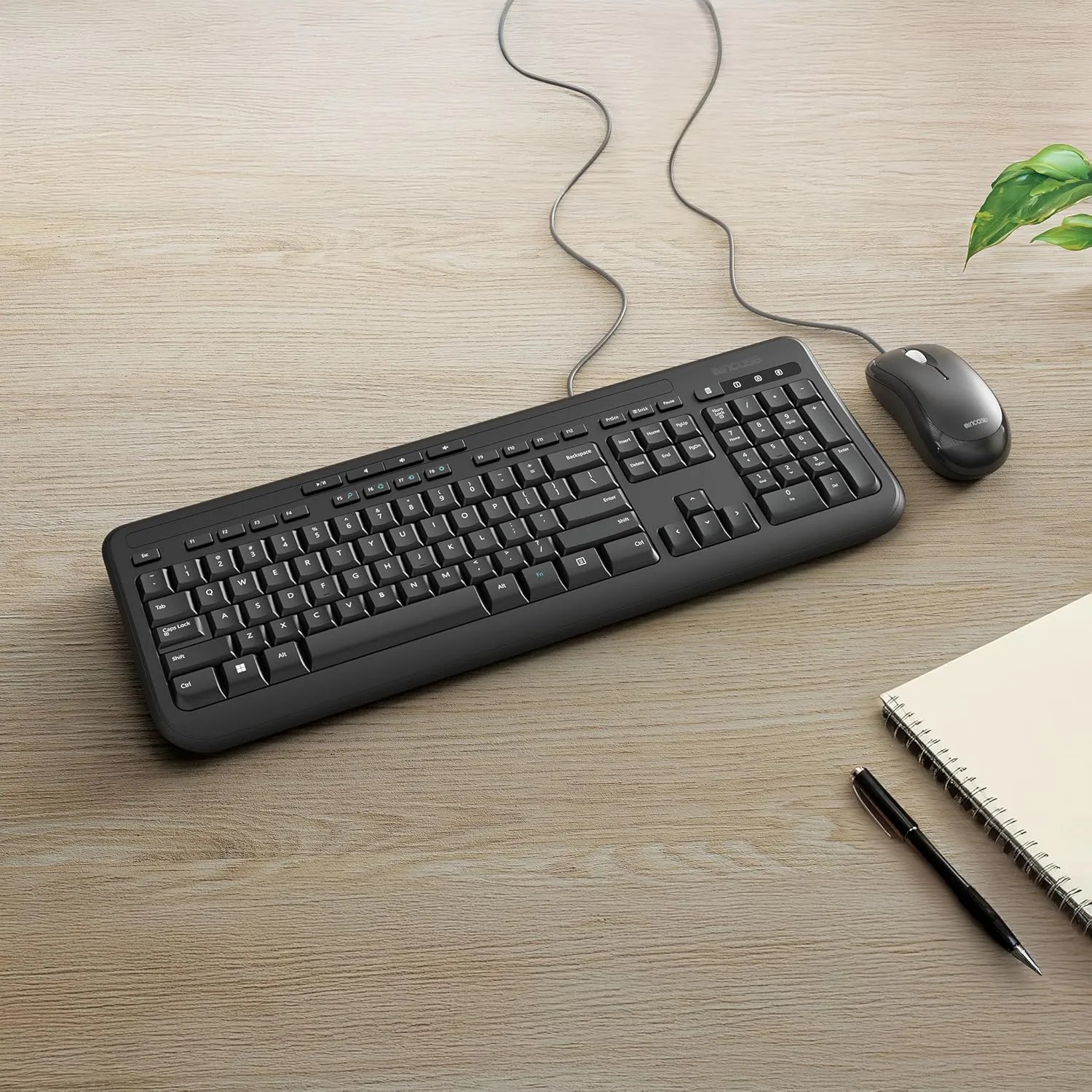 Incase Wired Desktop 600 Keyboard & Mouse Combo – Designed by Microsoft – Four Hot Keys, Spill-Resistant Keyboard