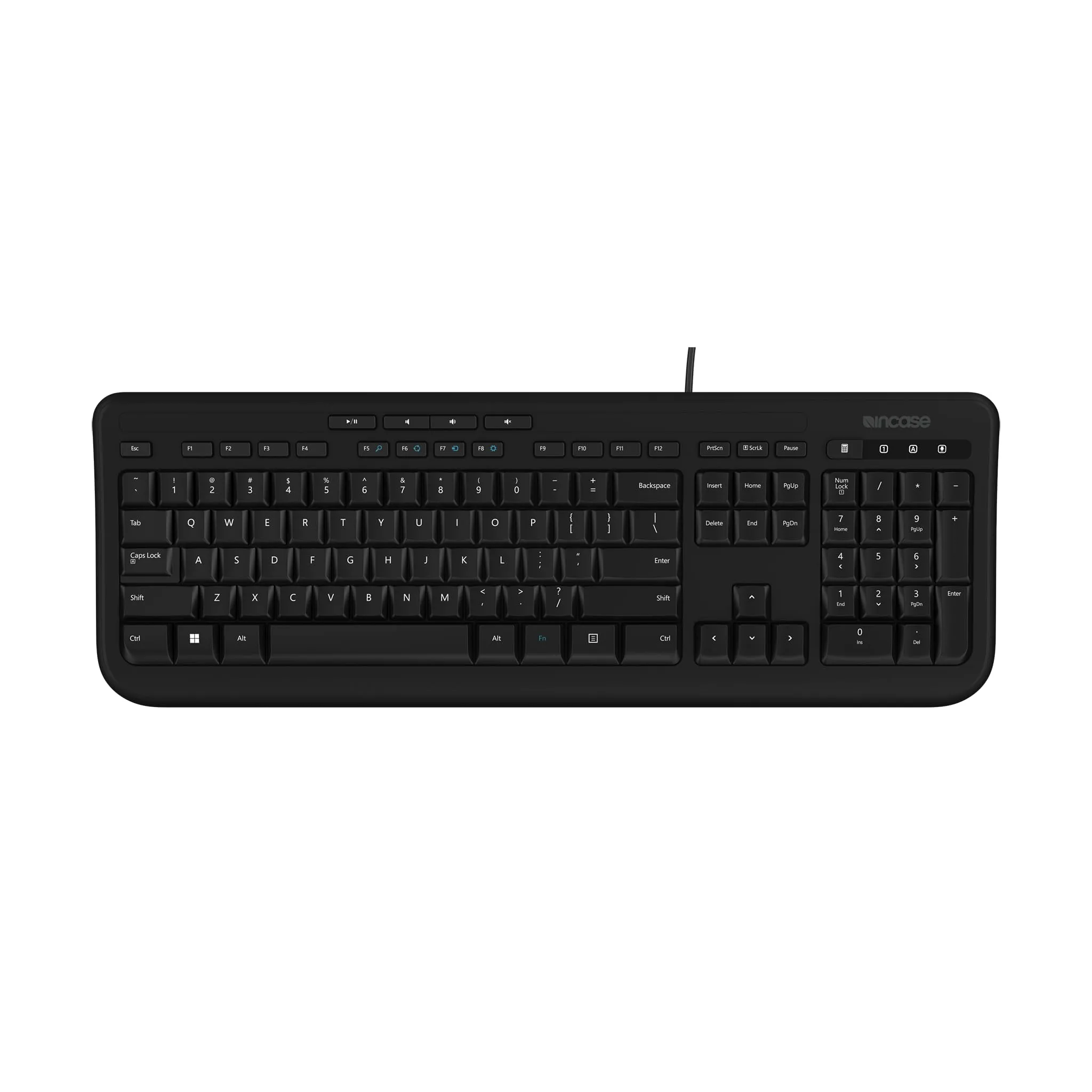 Incase Wired Keyboard 600 – Designed by Microsoft – Spill Resistant, Quiet Touch Keys, Plug and Play, 4 Hotkeys
