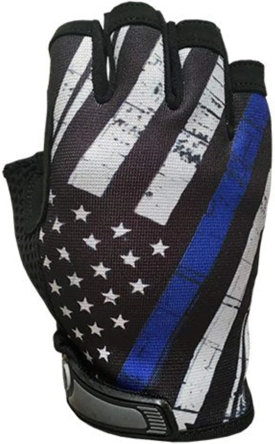 INDUSTRIOUS HANDWEAR Blue Line Flag Half-Finger Gloves - Unlined