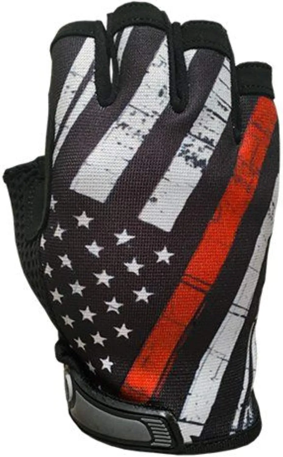INDUSTRIOUS HANDWEAR Red Line Flag Half-Finger Gloves