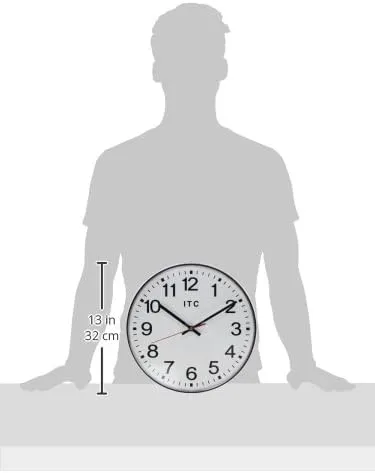 Infinity Instruments 12 Inch Prosaic Round Non-Ticking Silent Battery Operated Easy to Read Clock for Office, Classroom