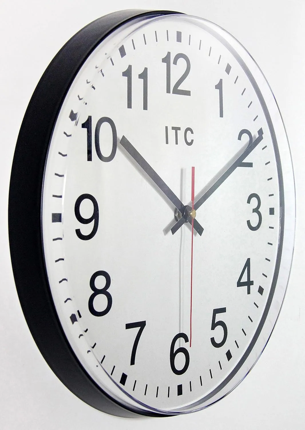 Infinity Instruments 12 Inch Prosaic Round Non-Ticking Silent Battery Operated Easy to Read Clock for Office, Classroom