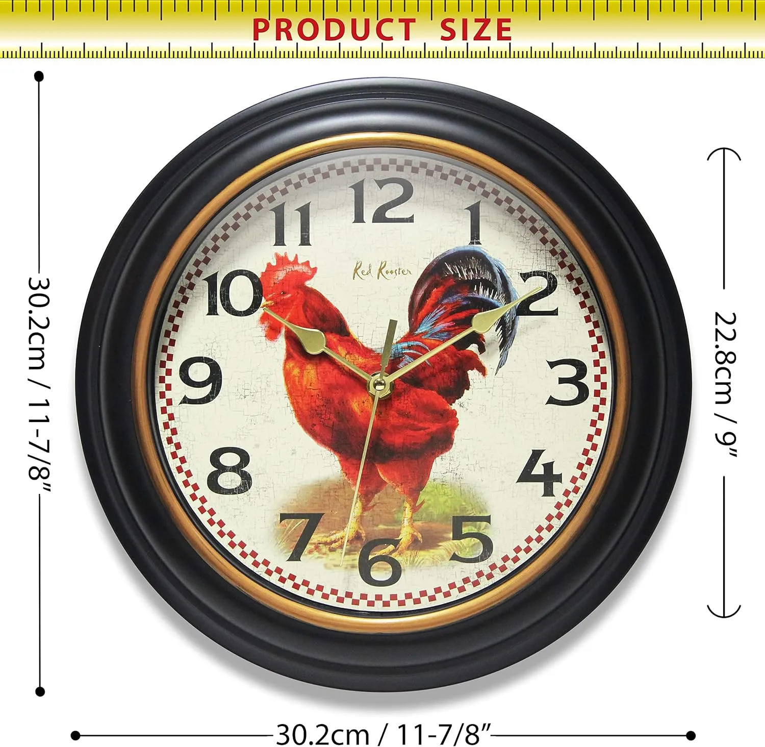 INFINITY INSTRUMENTS 12 inch Round Silent Sweep Wall Clock